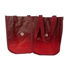 Lululemon Reusable 2022 Holiday Red Ombre Lunch Tote Modern Bag Set of Two New
