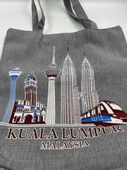Kuala Lumpur Malaysia Canvas Tote Bag Travel Souvenir NEW W/out Tags