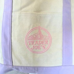 DISCONTINUED! Viral Trader Joe’s Lavender Canvas Tote – Pink Logo – SOLD OUT