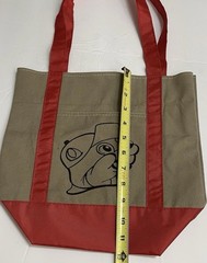 Buc-ee’s Beaver Logo Tote Bag Red Handles Canvas Shopping Grocery Travel