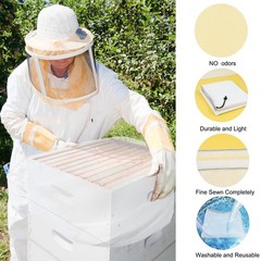 2 Pack Beehive Mesh Transport Bag, 35 × 37 Inch Breathable Bee Hive White-2