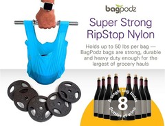Sturdy Reusable Grocery Bags Foldable and Washable – Made From RipStop Nylon Hol