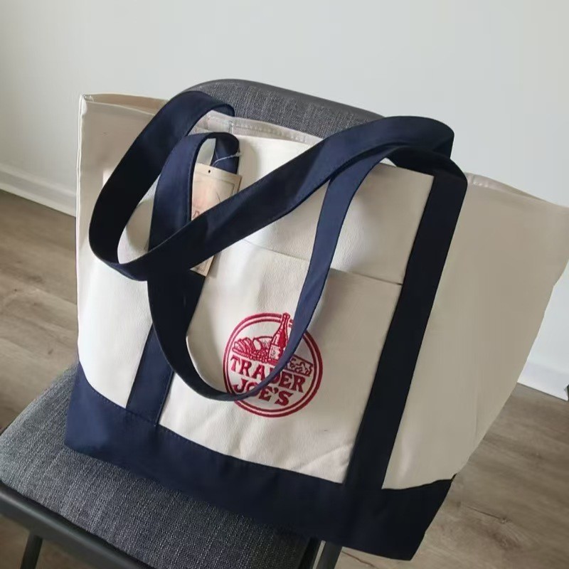 Trader Joe’s- Canvas Tote Shopping Bag – LARGE CLASSIC NAVY BLUE