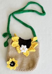 Handmade Sunflower Sling Bag Crochet Boho Crossbody Shoulder Bag