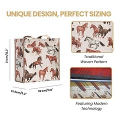 Signare Tapestry Shoulder Bag Shopping Bag for Women with Running Horse Desig…