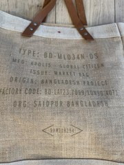 Jute Tote Bag Leather Handles Dana Point CA Coordinates Beach Market Tote