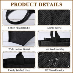 Reginary 12 Packs Black Burlap Tote Bags Jute Tote Wedding Bridesmaid Welcome…