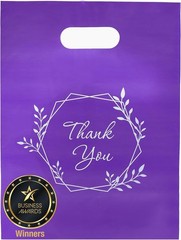 Stylish 9″x12″ Purple Thank You Bags – Strong, Glossy & 100% Recyclable