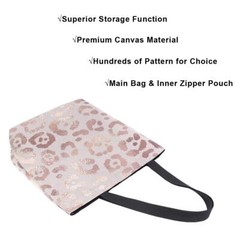 Pfrewn Leopard Canvas Tote Bag Large Grocery Bag Reusable Beach Shopping Bag …