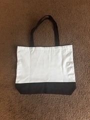 White/Black “BEACH DAY” Graphic Reusable Shopping Tote Bag, Medium 14×16 in