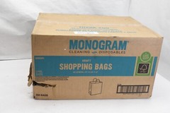 Kraft Monogram Shopping Brown Bags Twisted Handles Eco Friendly 250 Pack 006901