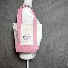 Trader Joes Mini Canvas Tote Bag Pastel Pink Limited Edition Spring 2025
