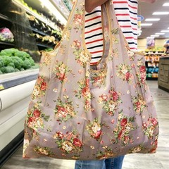 Large Reusable Wheat Tote Bag Eco-Friendly Foldable Grocery Shopping Bag