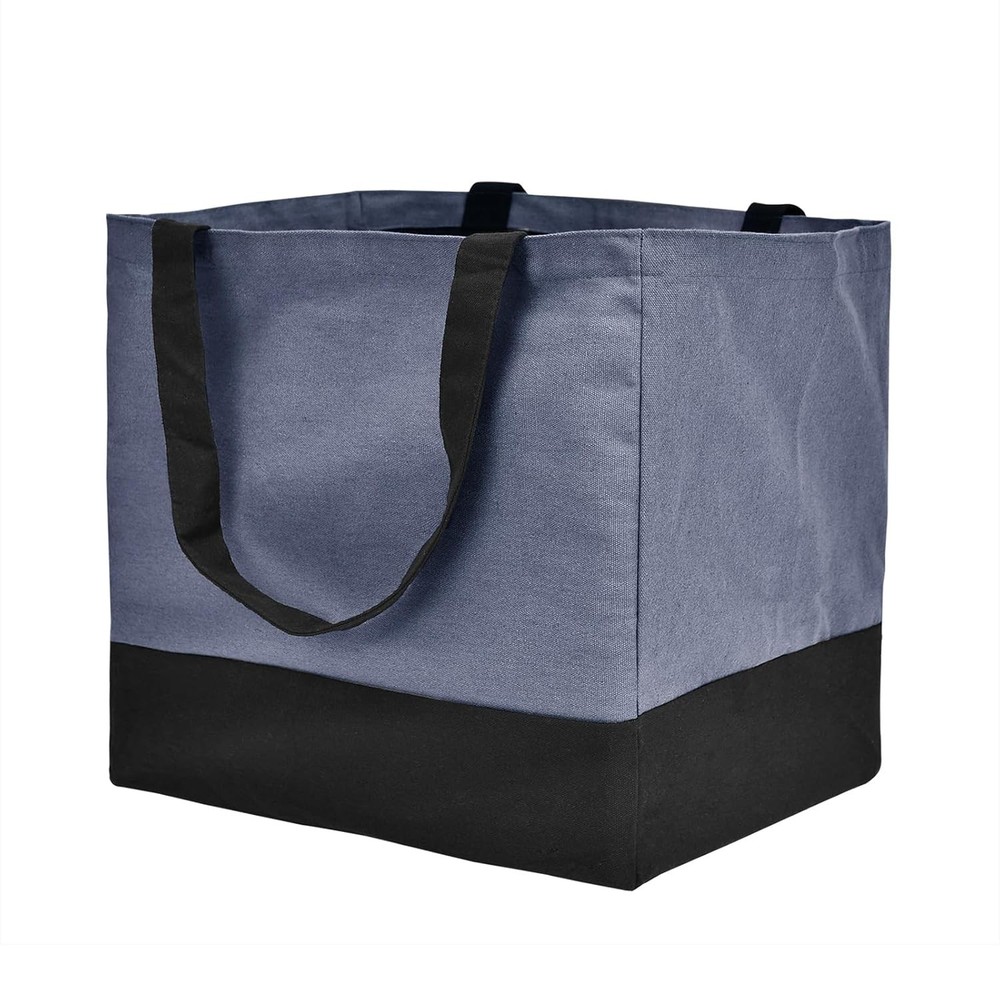 Canvas Reusable Grocery Bags Heavy Duty, 8.3 gal Foldable Large Tote Bag with Ha