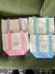 Trader Joe’s 2026 Mini Pastel Canvas Tote Bag Set Of 4 IN HAND READY TO SHIP!!!!