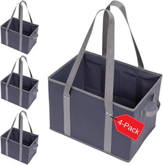 4Pk Reusable Grocery Bags Shopping Bags Tote Box Large Heavy Duty