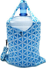 Bolsas reutilizables para compras paquete de 3 diseno de flores azul geometrico