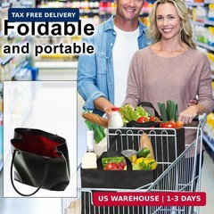 JERIA Black Reusable Totes Bag with Reinforced Handles Non Woven Bulk Shopping B
