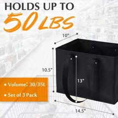 Reusable Kitchen Grocery Standing Up Bags Heavy Duty Folding Shopping Tote Ba…