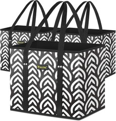 Spacious 3-Pack Foldable Shopping Bags with Reinforced Bottom – Honeysuckle Chic