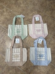 Trader Joe’s Striped Mini Canvas Tote Bags 4-Pack Multicolor 13x10x6 in