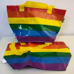 IKEA STORSTOMMA Small Pride Bag Rainbow Reusable Shopping Tote Set of 2