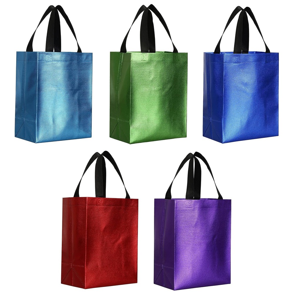 40 Pack 10 x 8 Inches Reusable Gift Bags, Medium Fabric Tote Bag with Handle,…