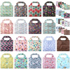 Weewooday 18 Pieces Foldable Reusable Grocery Bags Medium to Large, Colorful
