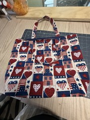 Reusable Multicolor Heart Pattern Tote Shopping Bag 58x21x15 cm