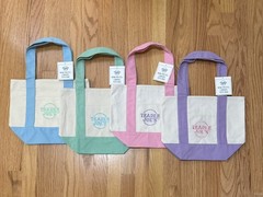 Trader Joe’s Authentic PASTELS Mini Canvas totes set (All 4 Colors, New w/ Tags)