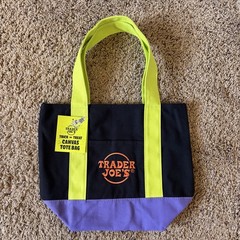 Trader Joe’s Trick-or-Treat Mini Canvas Tote Bag- Black, Green, Purple Halloween