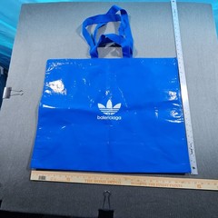 Balenciaga Blue Reusable Shopping Tote Bag Plastic Logo 23x17x5 in 5 Gal