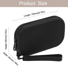WHHJM Small Silicone Multifunctional Essential Bag Portable Travel Black