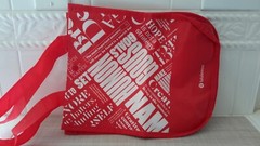 Lululemon Reusable Shopping Tote Bag Small 11″ x 9″ Red Button Closure Pre-owned
