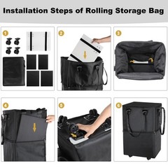 Reusable Grocery Bag on Wheels, Large-Capacity Foldable Rolling Shopping Cart…