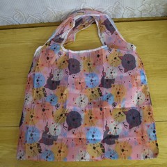 Reusable Bag Cats Meow Kitty Grocery Errands Sack Handles Foldable Cat Lady