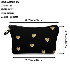 Deanfun Makeup Case Small, Cosmetic Zipper Bag Waterproof for Heart D2-51356