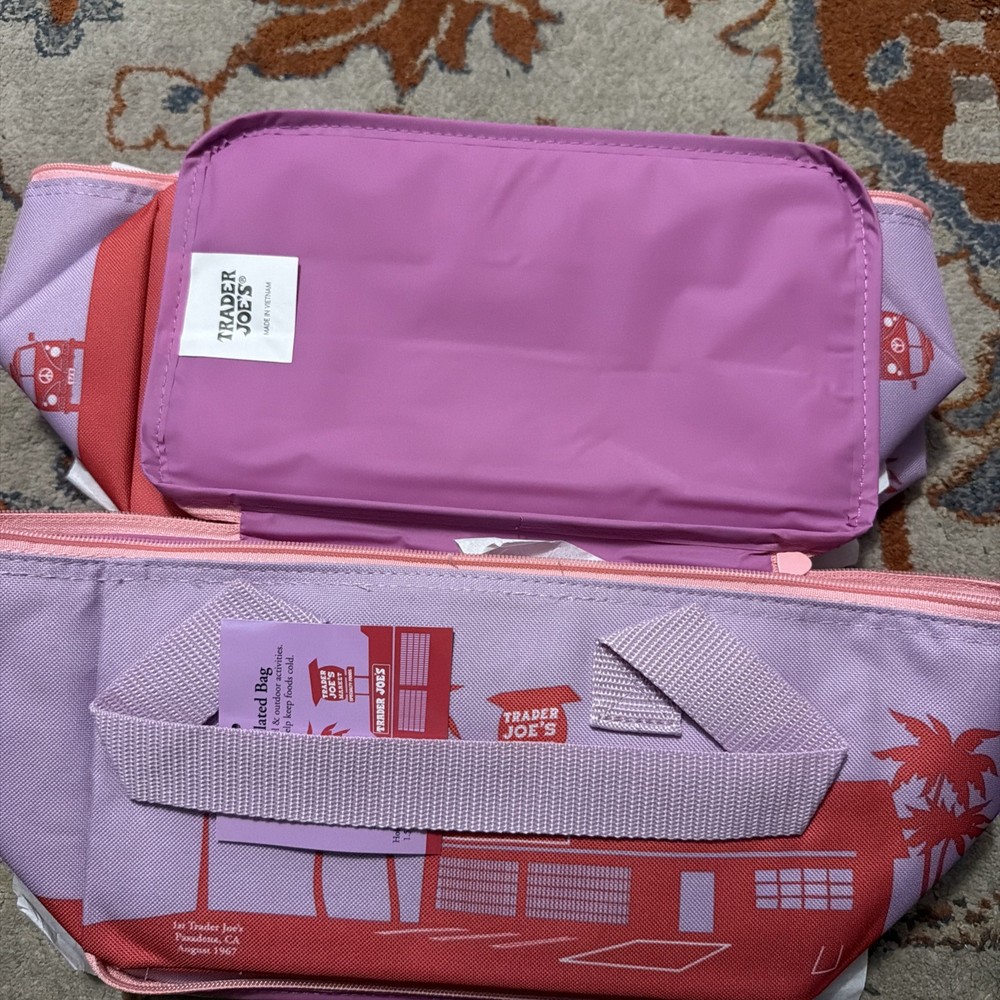 NEW! Trader Joe’s Mini Insulated Bag 1.5 Gallons Pink/Purple-Ships Today!