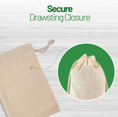 24 Pack Organic Cotton Muslin Bags | 4X6″ | Reusable Small Cloth Bag