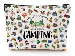 NONETH Camping Makeup Bag for Women, RV Owners, 9.8″ x 0.2″ x 6.7″, Beige