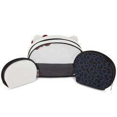 Fast Forward Hello Kitty Cosmetic Bags 3 Piece Matching 10 Inch, Black White