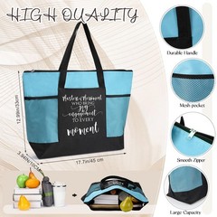 6 Pack Activity Professional Week Gift Tote Bags with Zipper Mesh Pocket Than…