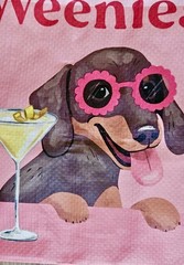 THREE Weenies & Martinis Dachshund Reusable Tote Shopping Bags Homegoods NEW