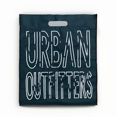 URBAN OUTFITTERS REUSABLE SHOPPING BAG TOTE GREEN WHITE HANDLE 15.5×18” FLAT