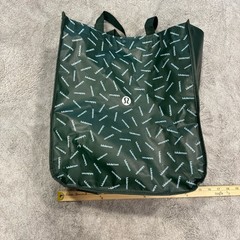 Lululemon Reusable Shopping Tote Bag Lot Of 2 Large White/Black Green