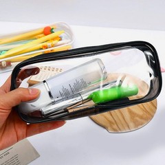 GAQWOK 2Pcs Clear Toiletry Bags for Traveling – Black and White transparent
