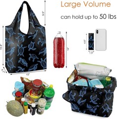 BeeGreen Sea Turtle Reusable Grocery Bags 6 Pack X-Large Ocean Animal