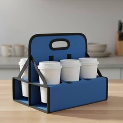 6 Cup Beverage Carrier Sturdy Base Reusable Cup Holder Long-Lasting