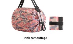 Reusable Foldable Shopping Bag Pink Waterproof Oxford Cloth Travel Beach Bag