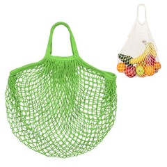M METERXITY 1-Pack Cotton Mesh Bag, Reusable Washable Net String Green